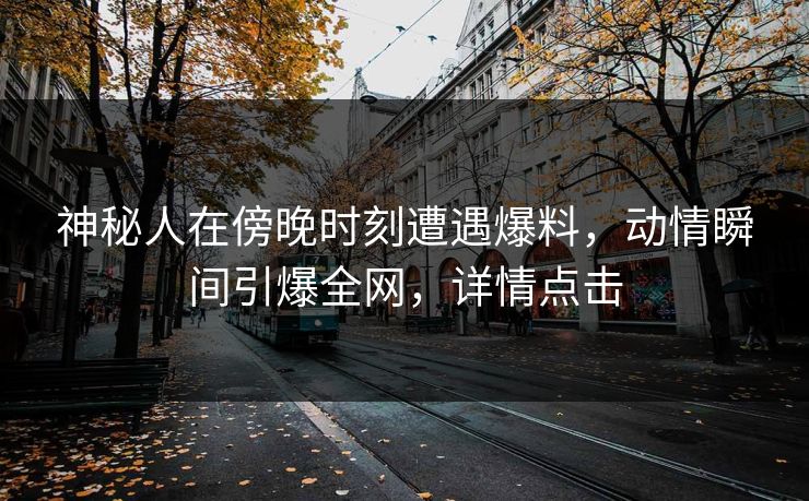 神秘人在傍晚时刻遭遇爆料，动情瞬间引爆全网，详情点击