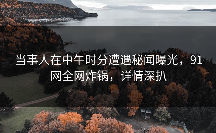 当事人在中午时分遭遇秘闻曝光，91网全网炸锅，详情深扒