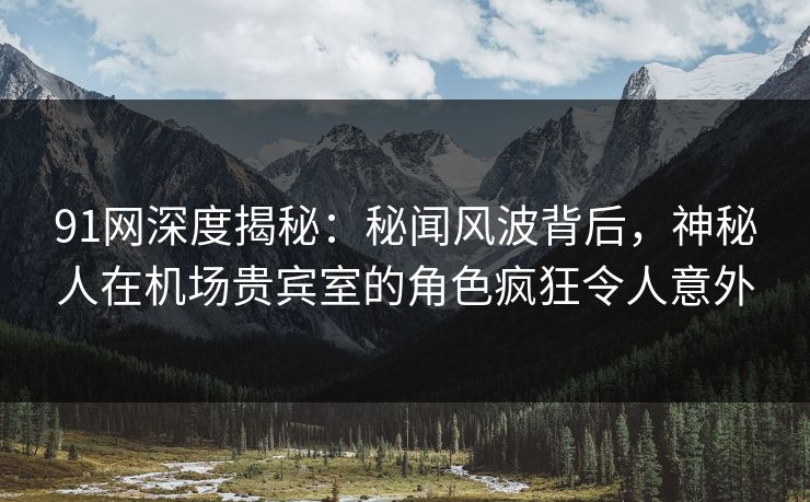91网深度揭秘：秘闻风波背后，神秘人在机场贵宾室的角色疯狂令人意外