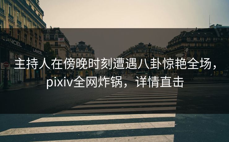 主持人在傍晚时刻遭遇八卦惊艳全场，pixiv全网炸锅，详情直击
