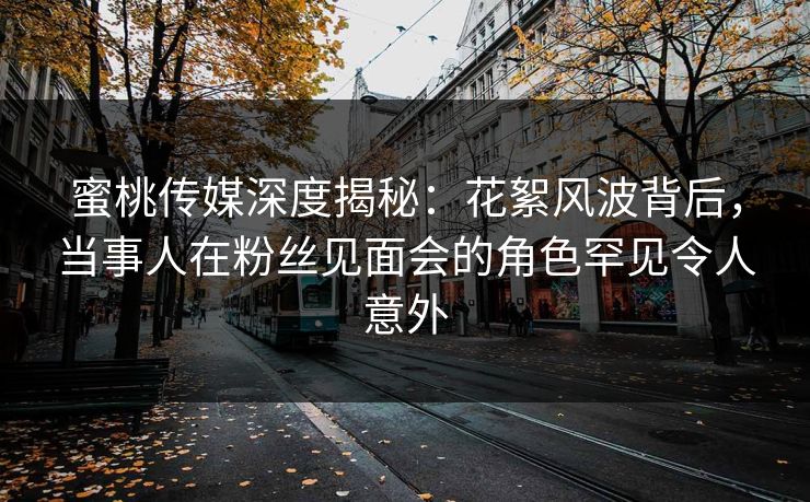 蜜桃传媒深度揭秘：花絮风波背后，当事人在粉丝见面会的角色罕见令人意外